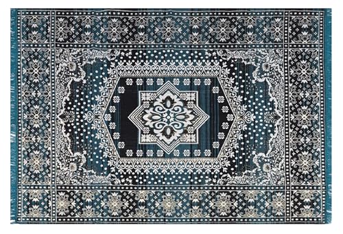 Image of ErraTex Hand Woven Cotton Carpet Multicolor Durable Lightweight Durrie Persian Style Rug for Living Room Bedroom Hallway Aladin Design 5x7 Feet (Carpet 4)
