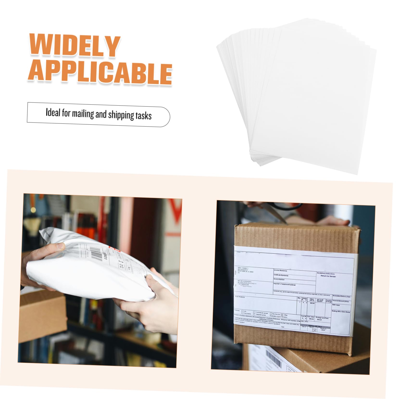 100feuilles Étiquettes Autocollantes pour Enveloppes Expédition Étiquettes Vierges à Imprimer Adresse pour Imprimante Feuilles Autocollants Mates