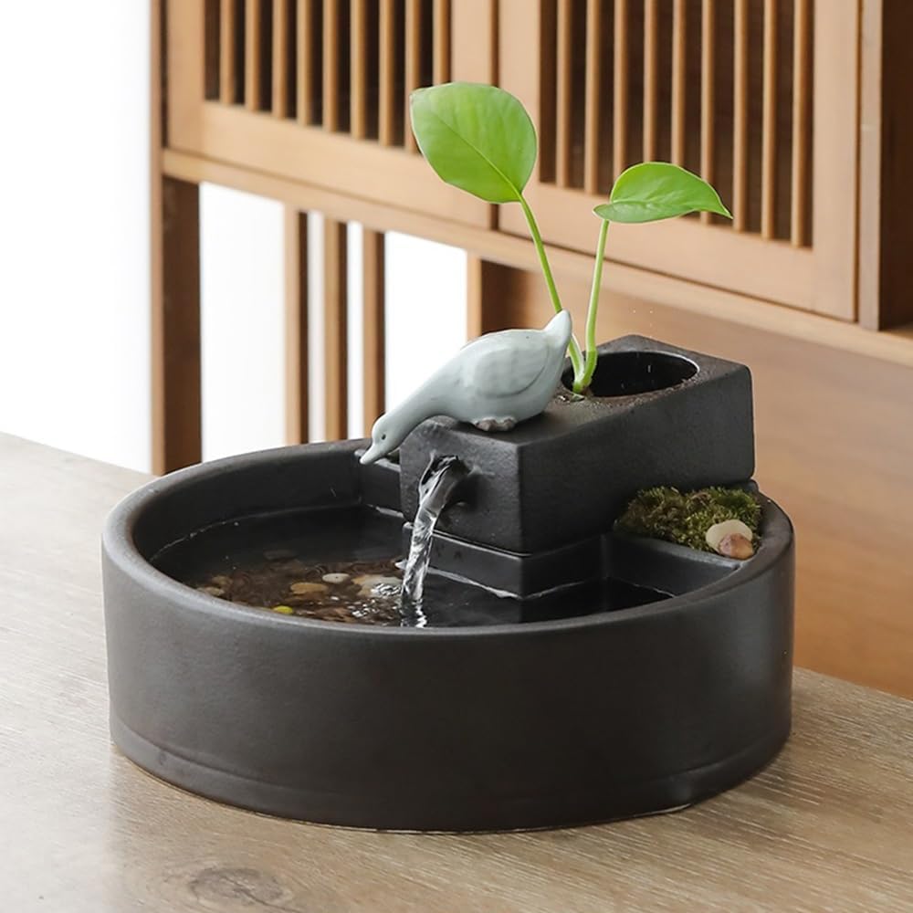 Tabletop Fountain Creative Tabletop Relaxation Fountain with Flowing Water Decor Desktop Fountains