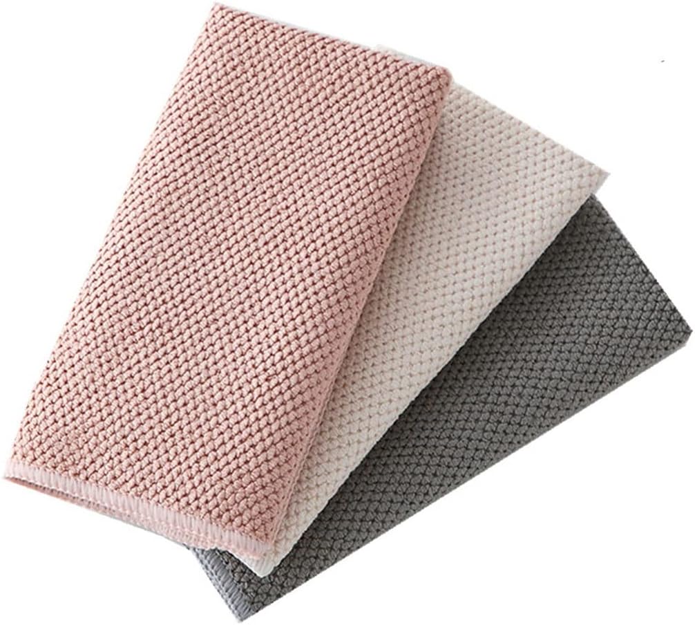 3PCS Kitchen Cleaning Towels Anti-Grease Wiping Rags Absorbent Microfiber Cloth Home Washing Dish 30 * 30CM