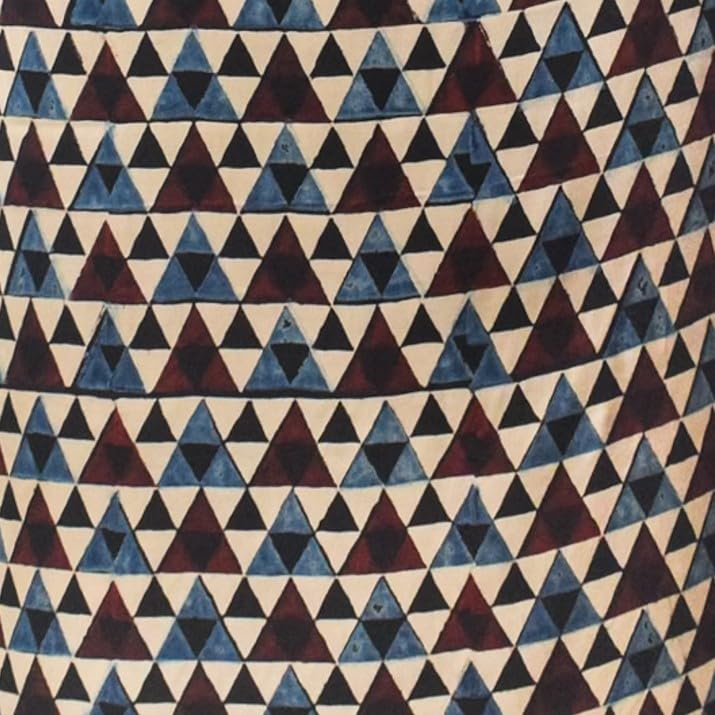Image of Ethnics of Kutch Women's Ajrakh Modal Silk Natural Dye Hand Block Print Unstitched Kurta Fabric (For Lenght - Refer Bullet Point Below)