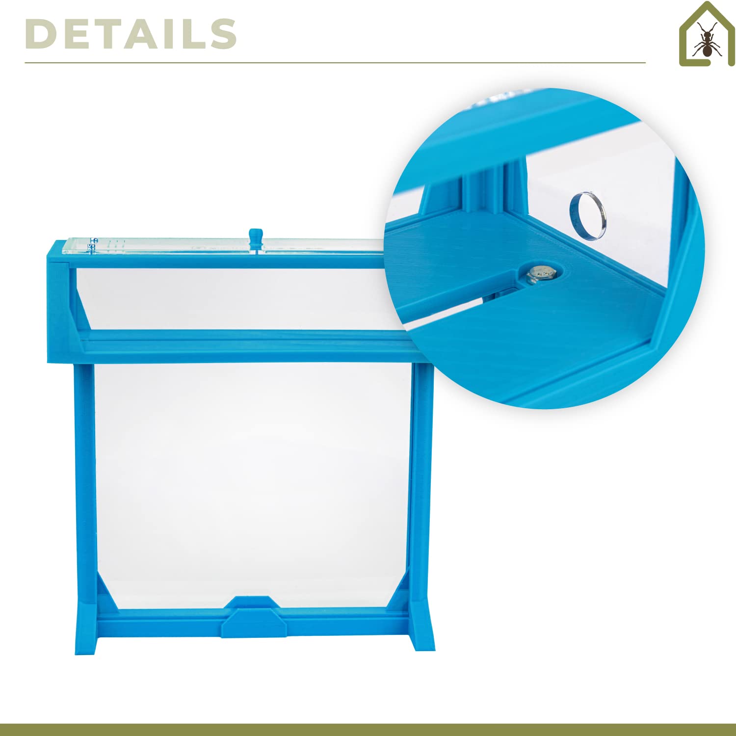 Anthouse - Natürliche Ameisenfarm aus Sand | T 3D Set Big 25x20x1,5 cm Blau | Inklusive Ameisen