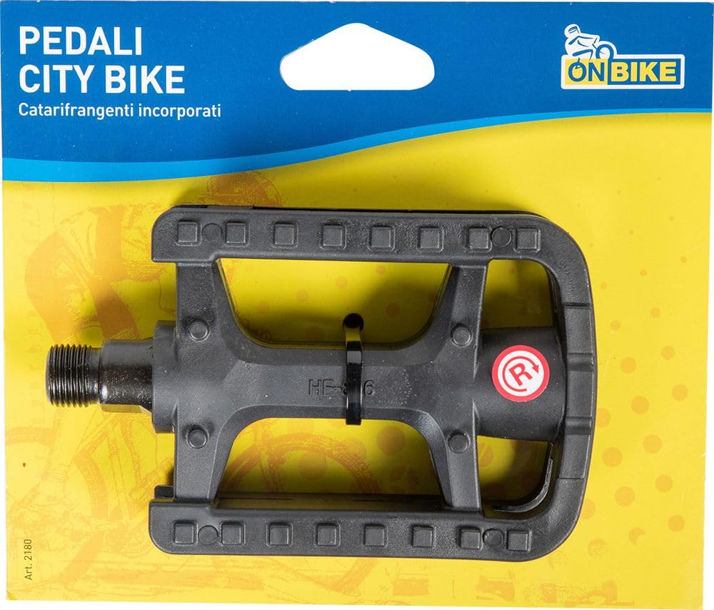On Bike Pedali Bici City Bike In Nylon Resistente Con Catarifrangenti Laterali Per Maggiore Sicurezza E Visibilità, Compatibili Con Manubri Standard