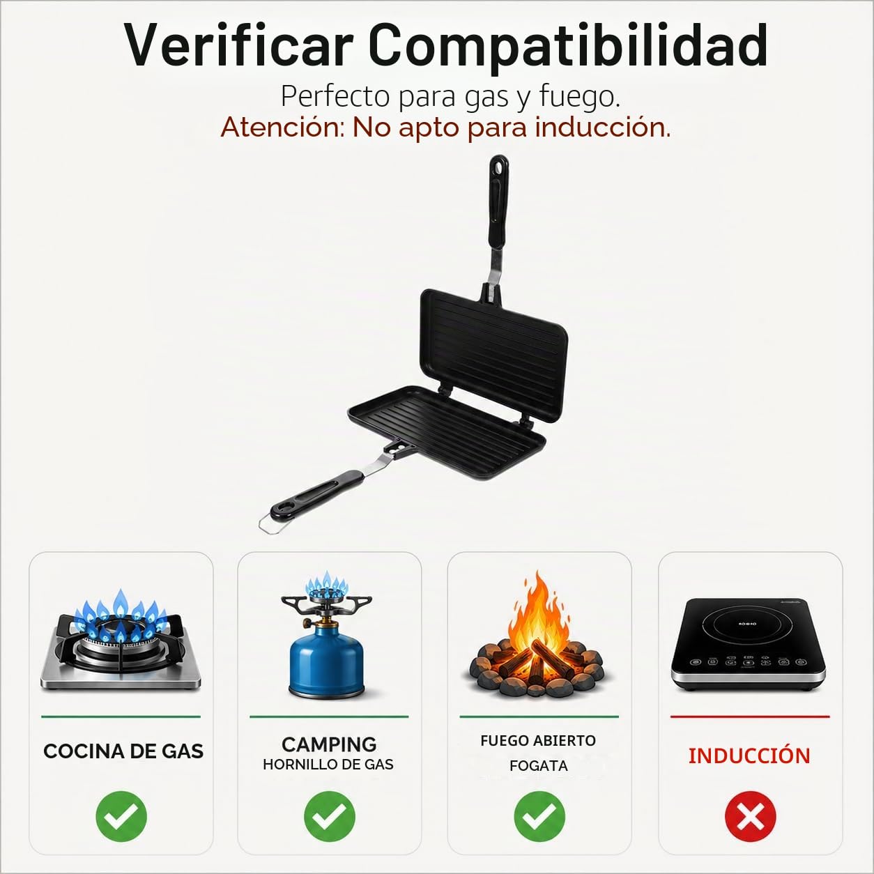 UPKOCH Sandwichera Prensa Sandwichera Barbacoa Desayuno Sartén de Aluminio de Doble Cara Sartén Antiadherente Utensilios de Cocina para Cocina de Gas