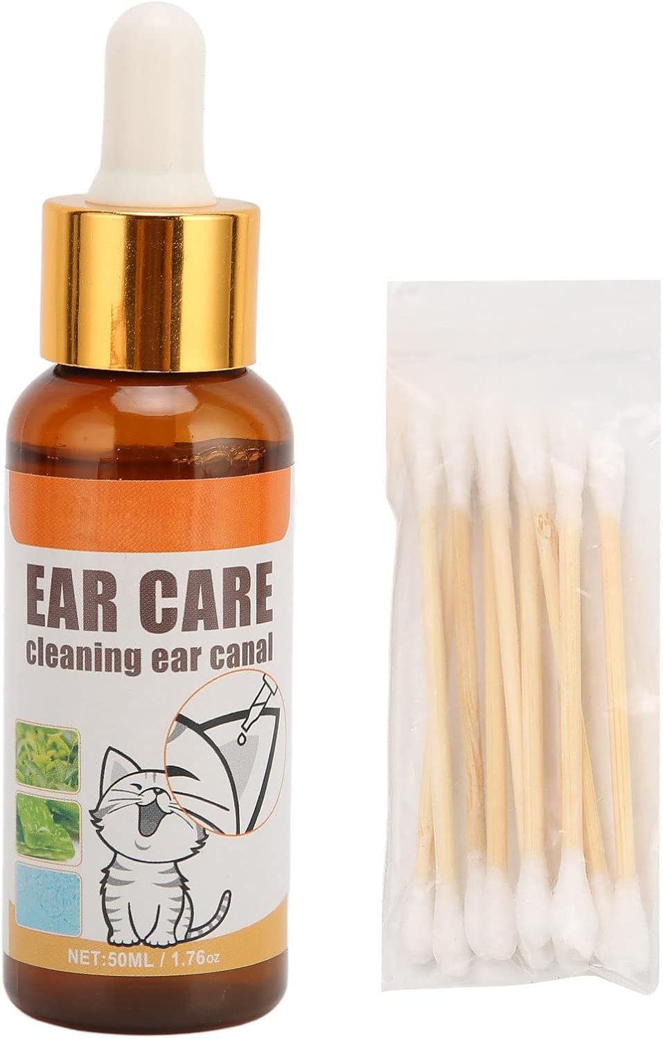 Pet Ear Cleanser, 50ml Remove Itching Pet Ear Cleanser Relief