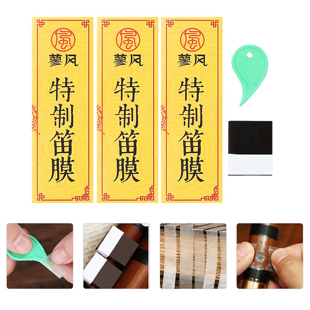 Dizi Membrane avec fournitures d'entretien pour instrument – Colle à membrane traditionnelle pour flûte musicale – Couleurs assorties