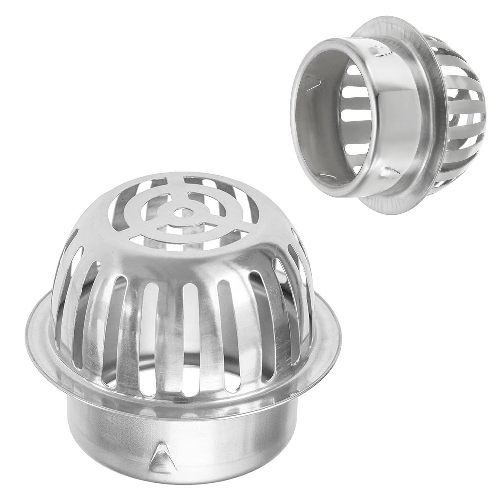 WQPMNYG Dome Gutter Guard Filter - 304 Stainless Steel Downspout Cover Anti-Block Outdoor Gutter Cleaner Leaf & Debris Stopper Fits 2-7.9 Inch (75mm/3in) Drain