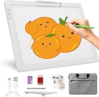 Vista 7 de Mesa de luz A4 para pintura de diamantes, caja de luz recargable para trazar con clip superior, almohadilla de luz con 6 niveles de brillo atenuable