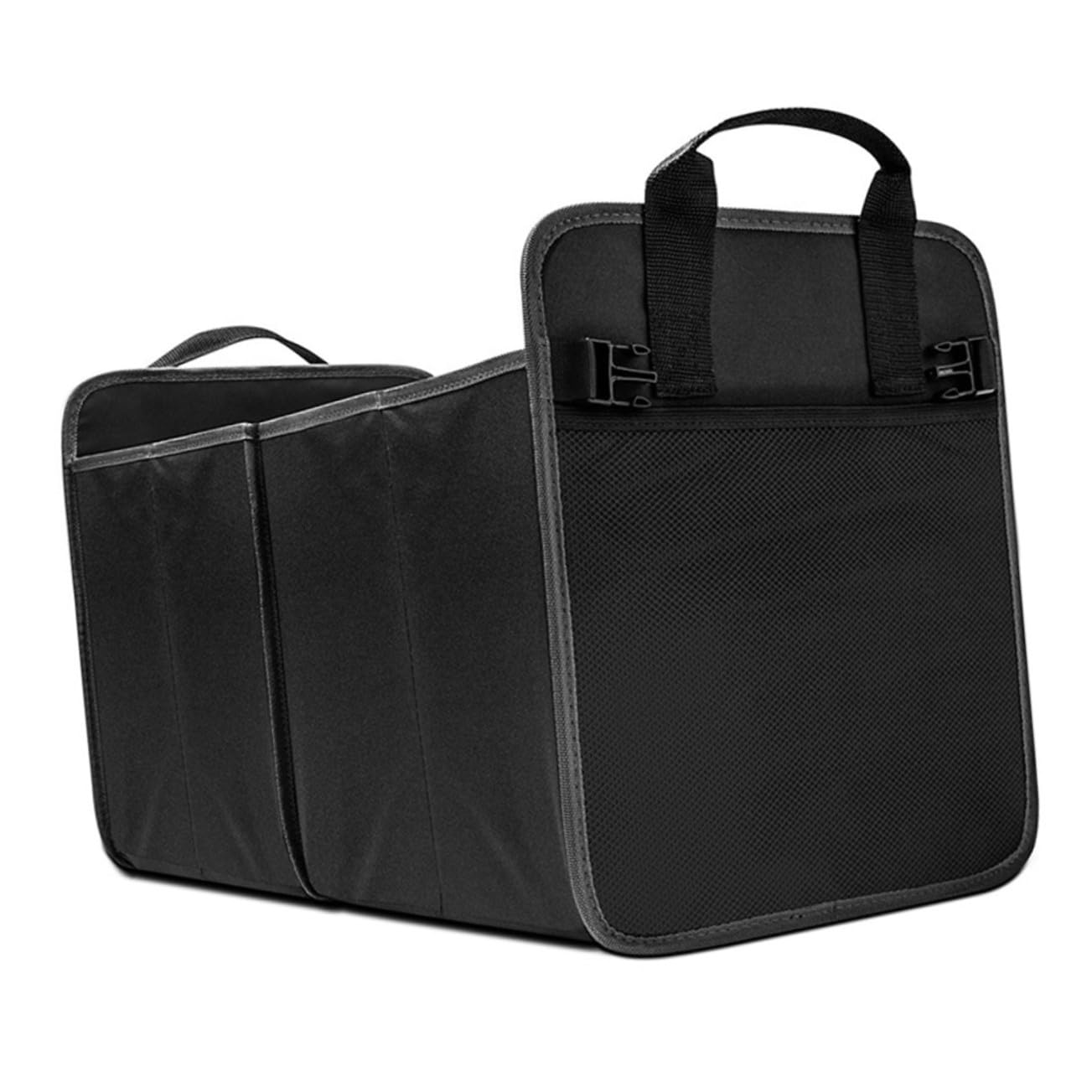 Gatuida Organizer per Bagagliaio Auto Multi-scomparto in Poliestere Oxford Tasche Laterali in Rete per Emergenze e Attrezzi Ripiegabile