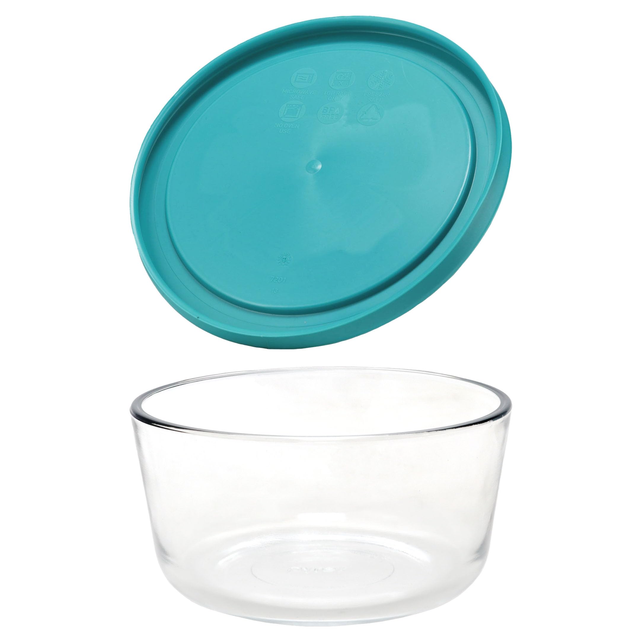 Amazon.com: Pyrex 7201 4-Cup Glass Bowl and 7201-PC Turquoise Lid
