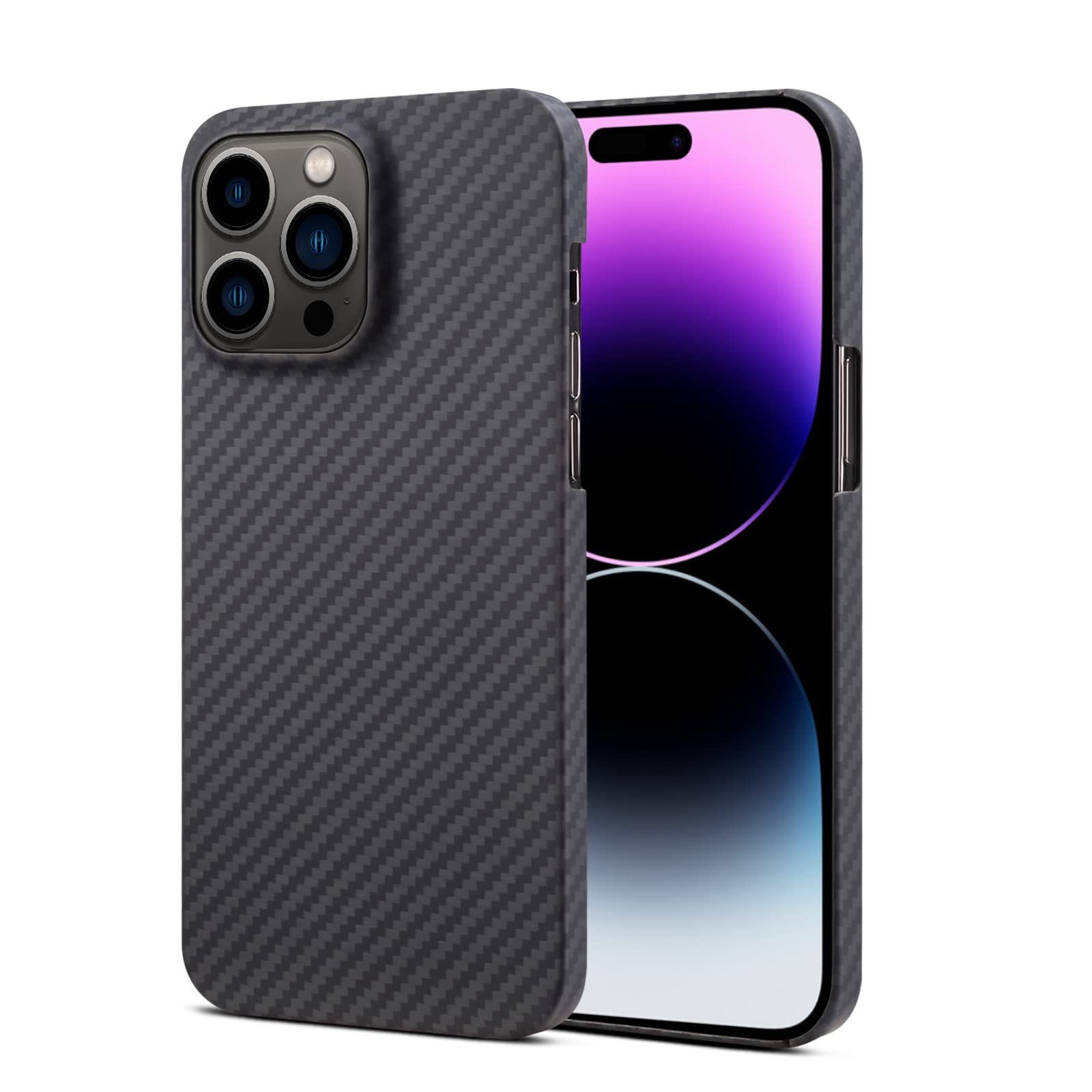 Ultra Thin and Light Carbon Fiber Case for Apple iPhone 14 Pro (Black)