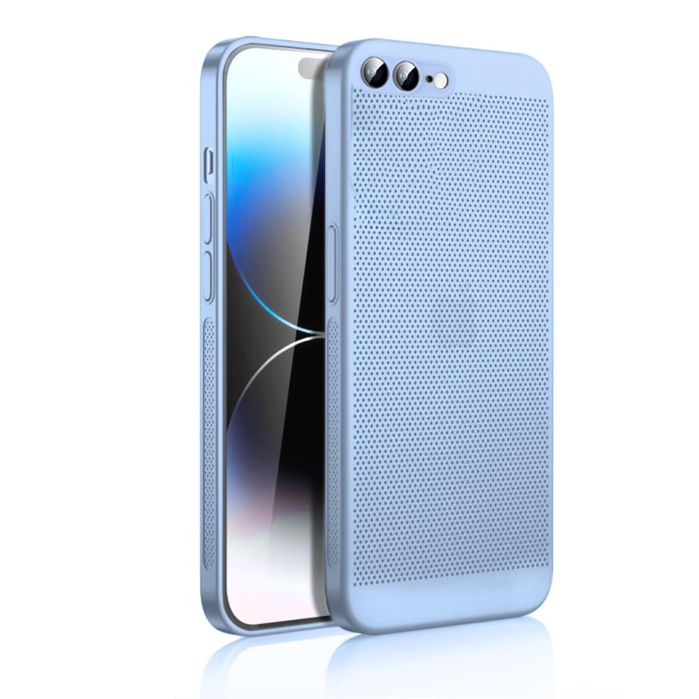 Dl3 Mobilak Case For iPhone 7 Plus/iPhone 8 Plus Heat Dissipation Case with Built-in Camera Lens Protector Slim Fit Breathable Cooling Anti-Fingerprint Hard PC Back Shockproof Cover