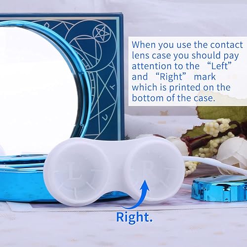 Miniatura 4 de ofone Funda para lentes de contacto, Bling Stars - Fundas de viaje con herramienta de extracción, pinzas y espejo, kit de almacenamiento para lentes