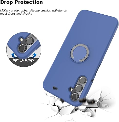 Miniatura 4 de Ailiber Funda para Galaxy A14 5G, Samsung A14 con protector de pantalla, soporte de anillo ajustable, forro suave antiarañazos, silicona delgada a