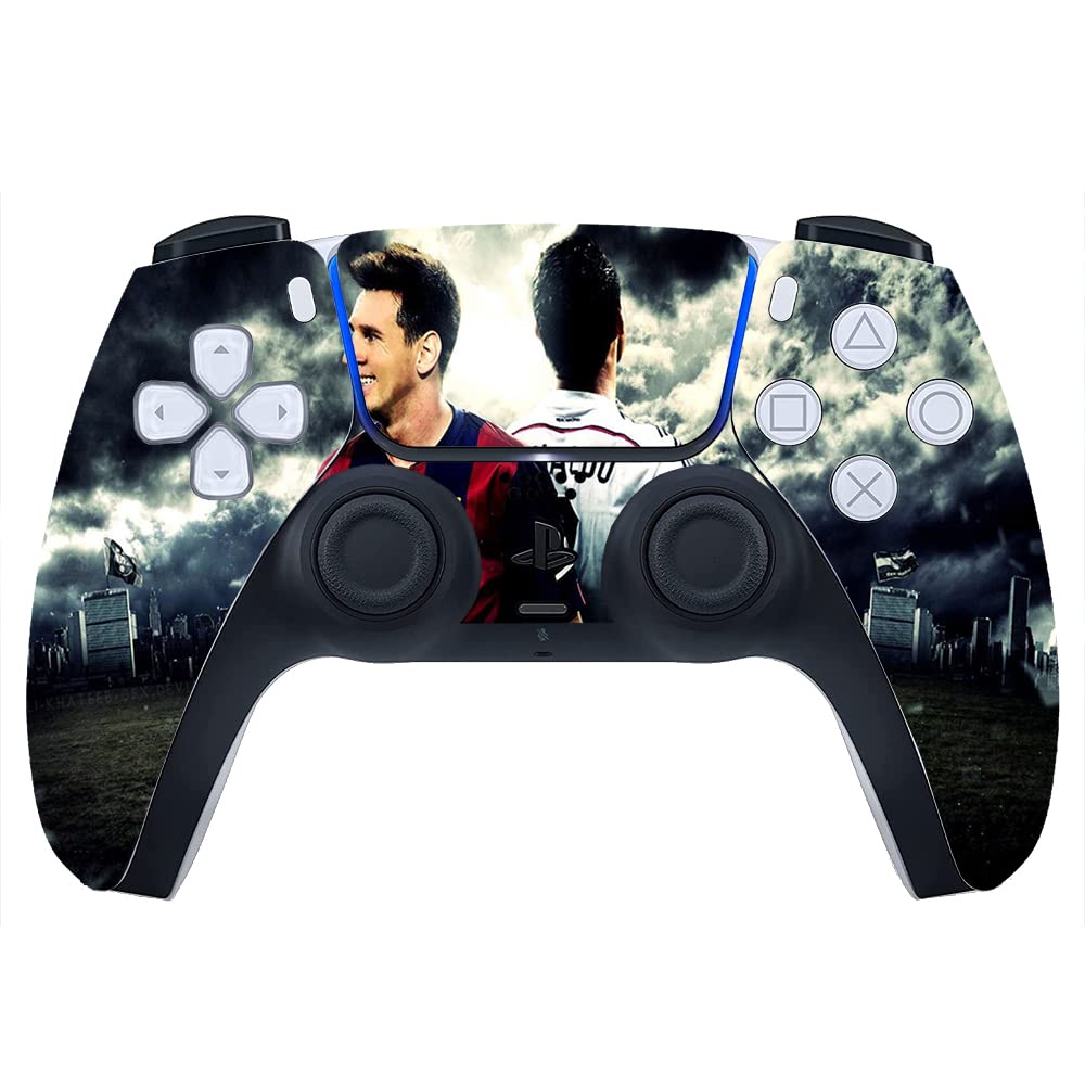 GADGETS WRAP Printed Vinyl Decal Sticker Skin for Sony PlayStation 5 PS5 Controller Only - Widescreen Ronaldo and Messi-image-23