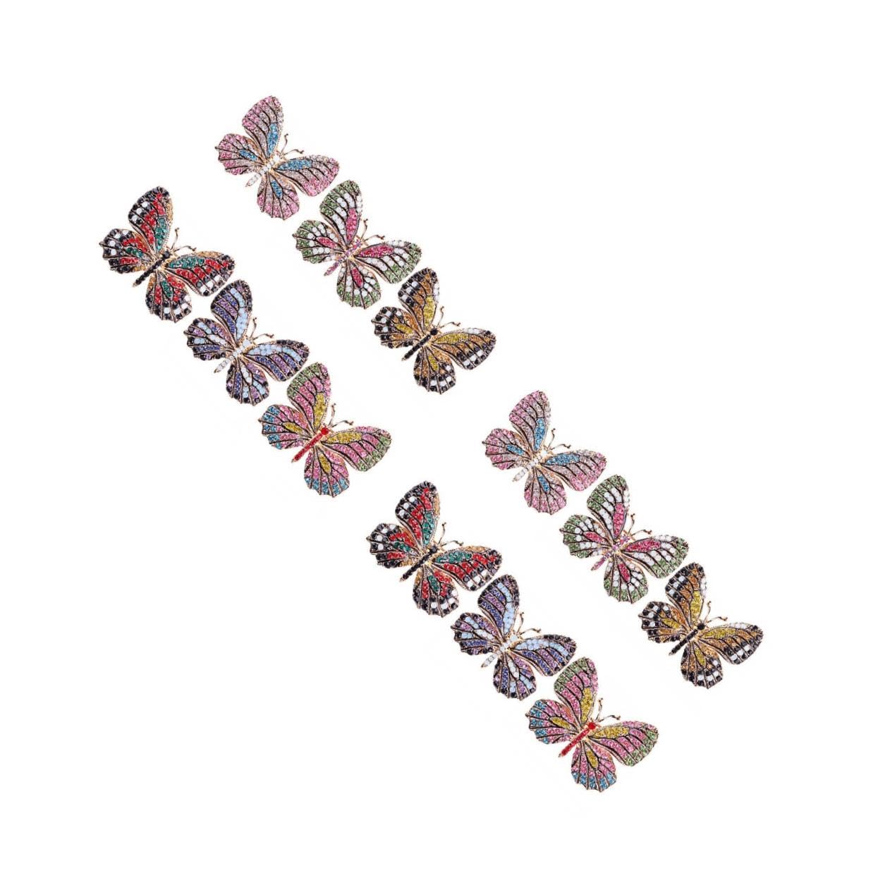 Vergoldete Schmetterlings-tierbrosche Broschen Hochzeit Brosche Strass Damenschmuck Trachtenbrosche Bunte Mädchendekoration Accessoires Für Frauen Legierung