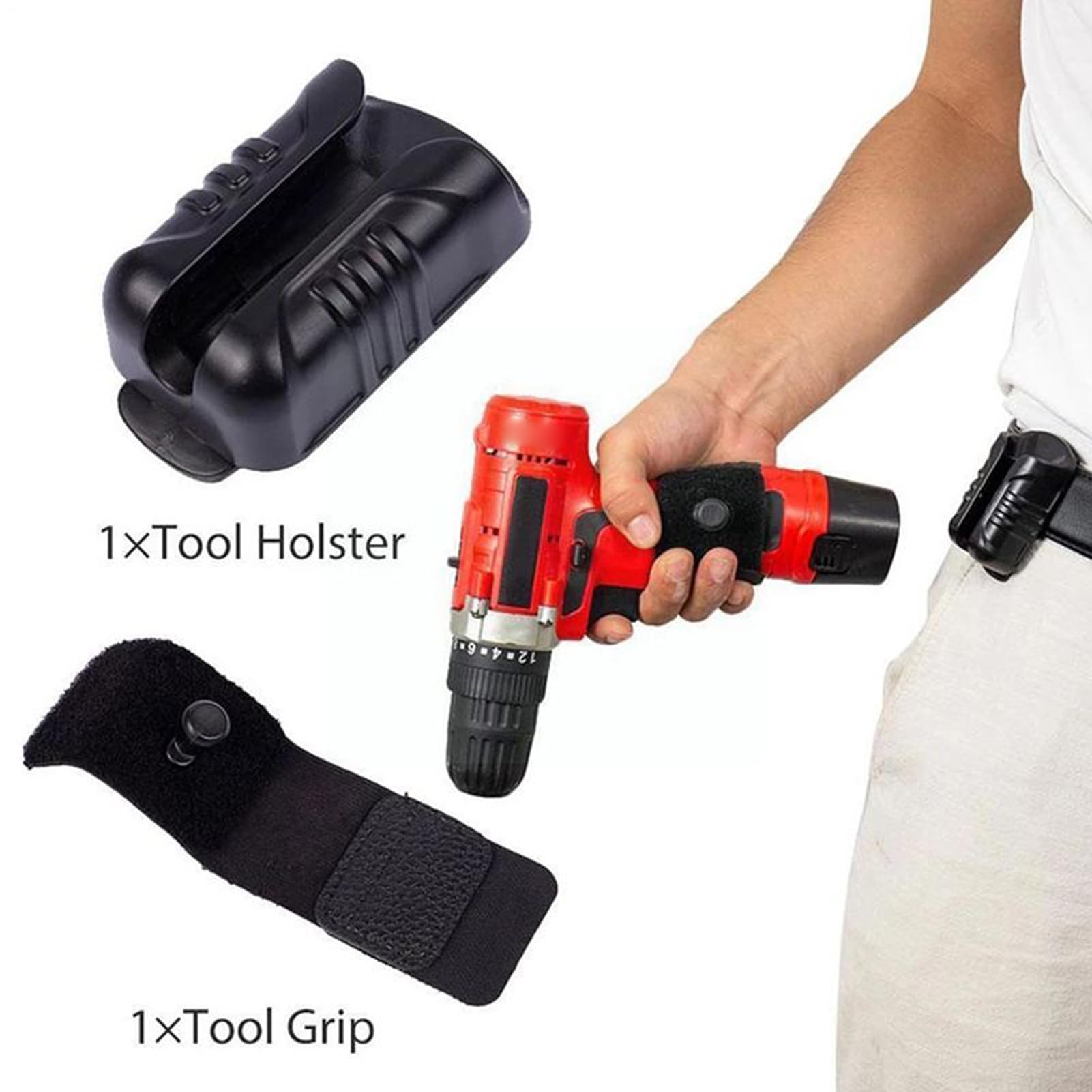 Taladro - Herramienta de soporte de cintura gruesa, taladro de cinturón, para llave de , clavadora, taller, carpintería, fontanería, reparación del hogar, electricistas, accesorio de cinturón