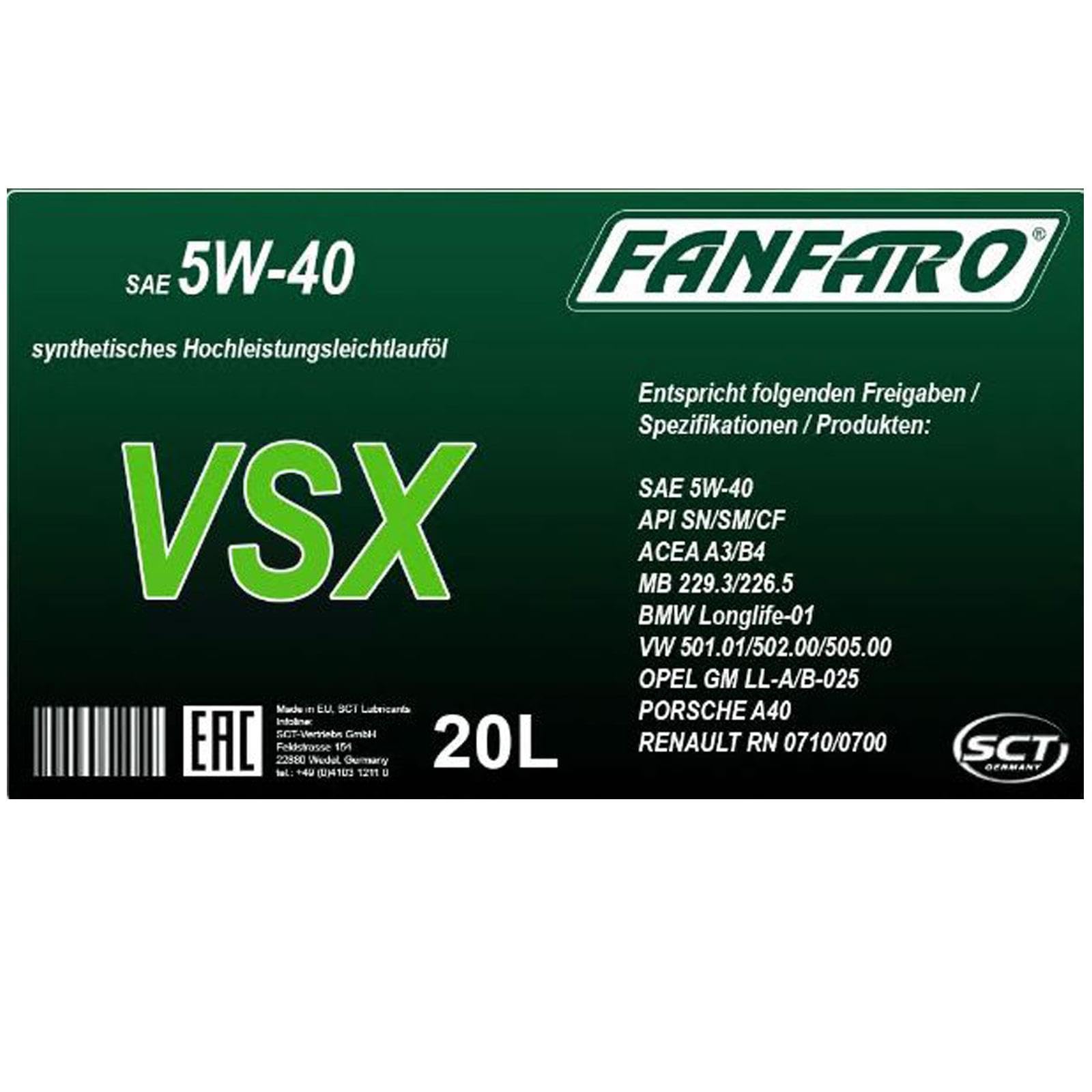 SCT Germany 2x 16128002000 Öl (40 L) | 501.01/502.00/505.00 LL-A-025/-LL-B,