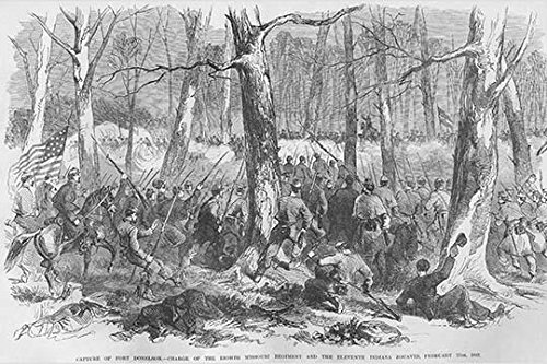 Capture of Ft Donelson by Grants forces General Lew Wallace Colonel Smith Crufts Brigade Poster Print by Frank Leslie (18 x 24)
