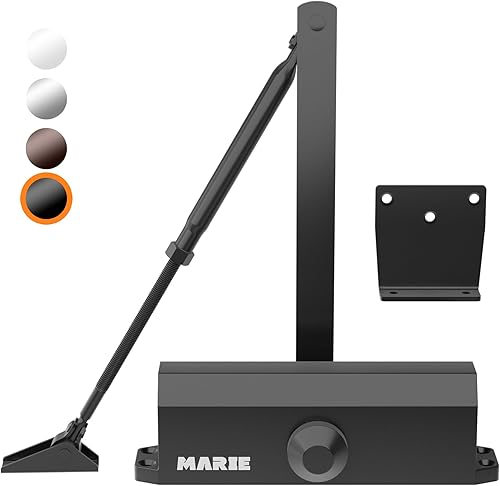 Miniatura 1 de Marie Cierrapuertas abiertas para montaje regular, jamba superior, tamaño automático ajustable de 3 puertas para puertas medianas residenciales y