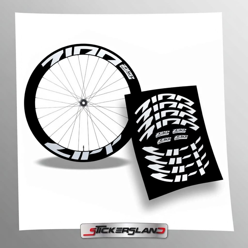 Kit Adesivi Bici compatibile con Cerchi 404 firecrest profilo 58 mm in Vinile | Set Decorativo Impermeabile per Cerchi, Casco e Telaio | Resistenti alle Intemperie (Bianco Lucido)