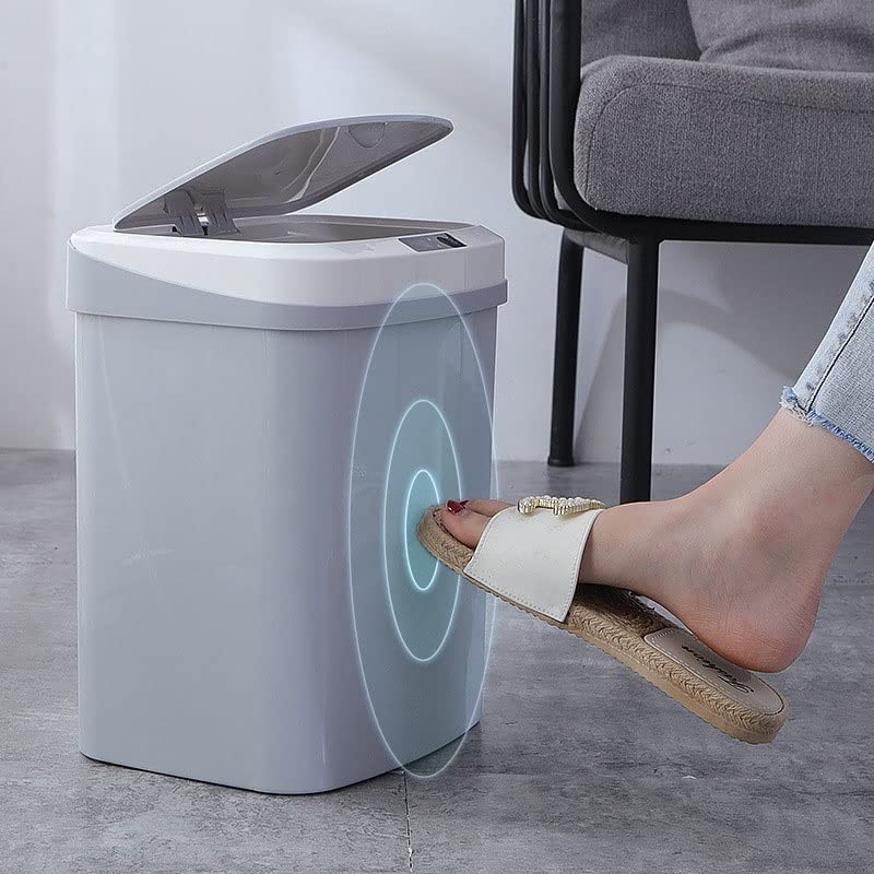 Home Smart Induction Trash Can 16L Automatic Electric Sensor Waste Bins Kick Barrel Garbage image 4
