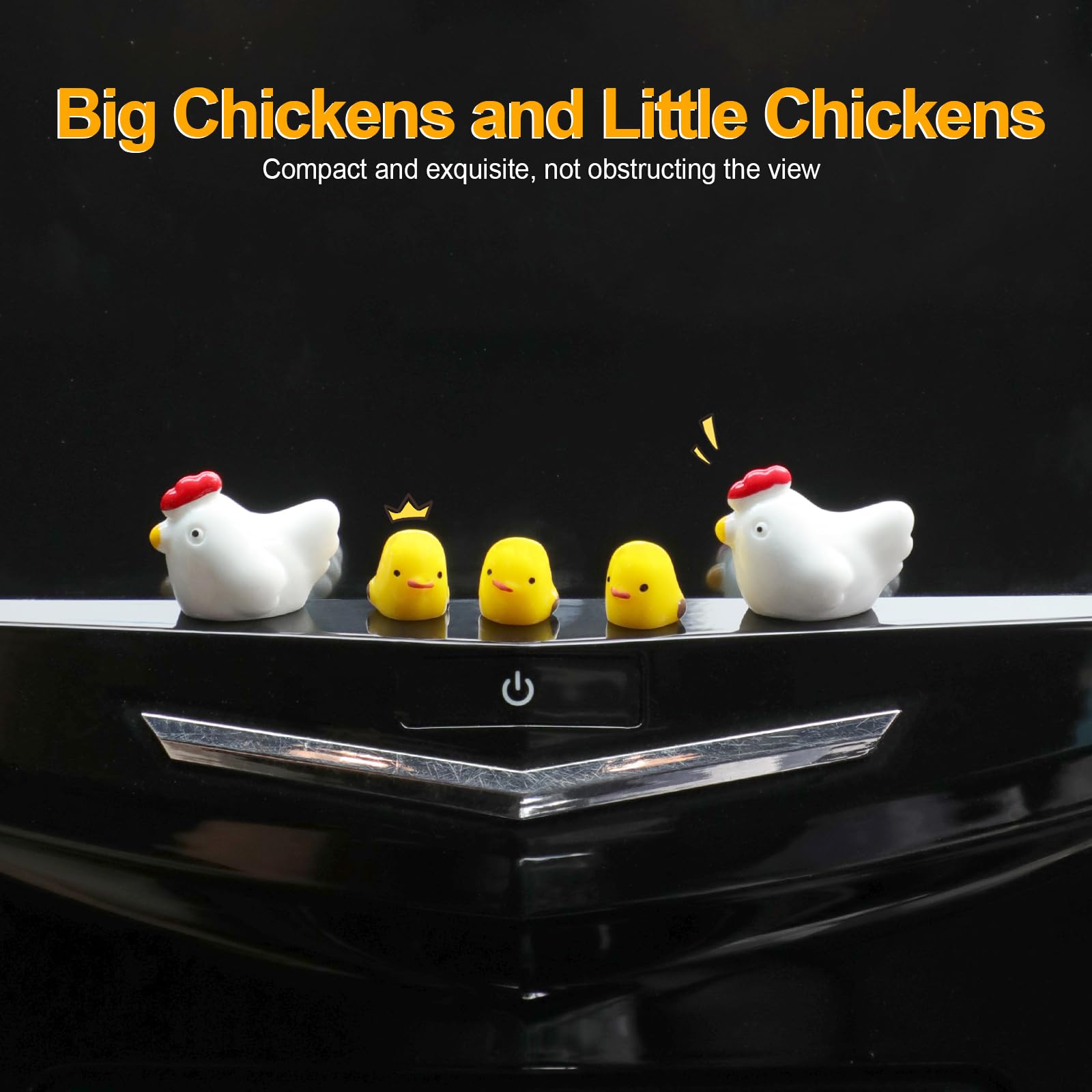 Mini Chickens Car Dashboard Decors 20 Pieces Cute Rearview Mirror Ornaments Funny Interior Car Accessories for Automotive Window — view 4