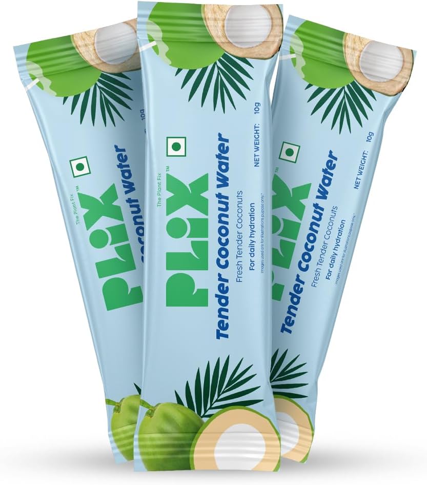 PLIX - THE PLANT FIX Tender Coconut Water Premix Powder 30 Sachets with Natural Electrolytes for Instant Energy, Daily Hydration & Healthy Skin, Easy to consume