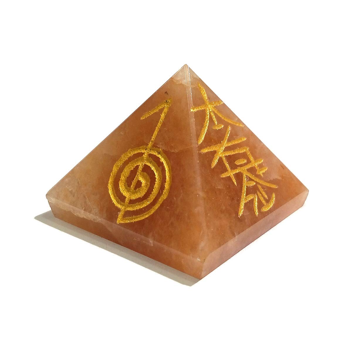 Reiki Crystal Products Citrine Reiki Symbol Pyramid for Reiki Healing/Grid and Aura Cleaning, Vastu Correction and Crystal Healing Stone Pyramid 30 mm (Color : Yellow)