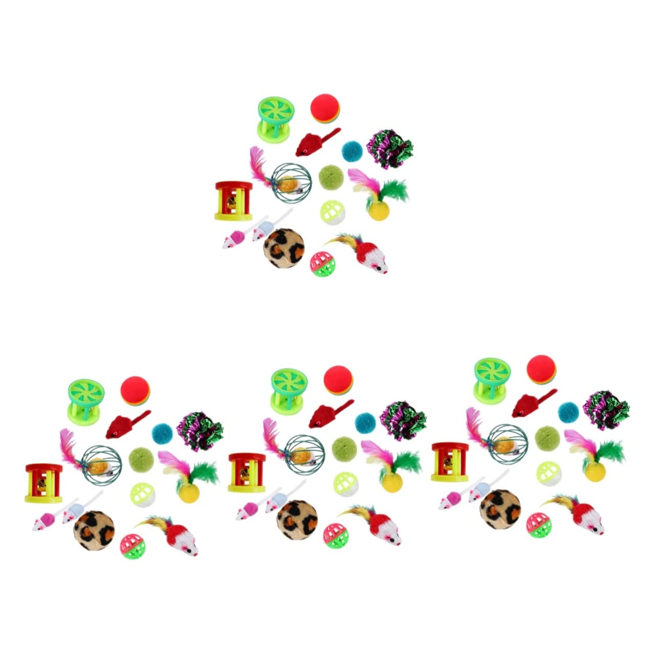 Mipcase 96stücke Teiliges Katzenspielzeug Federn Und Glockenball Interaktives Unterhaltsames Und Anregendes Spielzeug Für Katzen Und Kätzchen Fördert Bewegung Und Selbstbeschäftigung