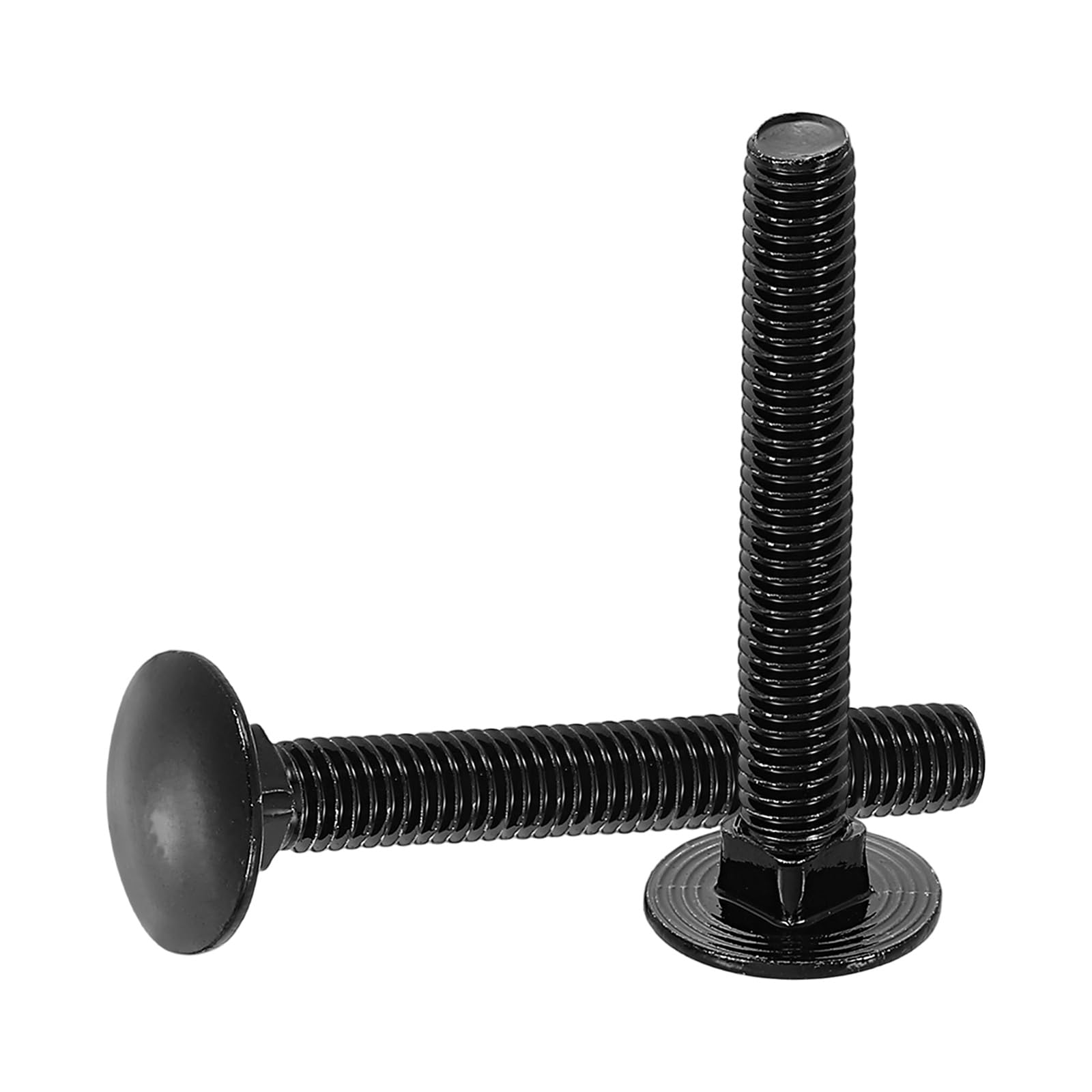 sourcing map 30Pcs Carriage Bolts, M6 x 45mm Stainless Steel 18-8 (304) Round Head Square Neck Screws Black Oxide Bolt Screw for Fastening Accessories - Black
