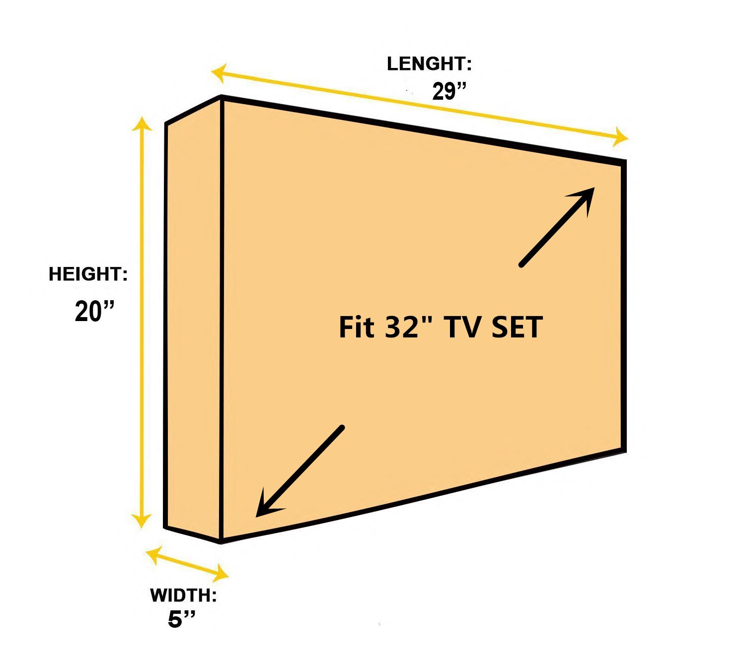 a1cover Outdoor TV Lasche Top Cover, kratzfest Liner Schützen LED-Bildschirm best-compatible mit Standard- und steht (73,7 cm schwarz)