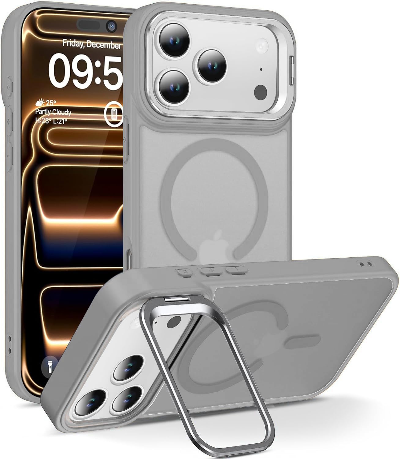 Elzzi Kickstand Case for iPhone 18 Pro Max/iPhone 17 Pro Max Case MagSafe Compatible, Builtin Adjustable Camera Stand, Translucent Matte AntiFingerprint Heavy Duty Shockproof Cover, Cosmic Orange — Amazon image 18