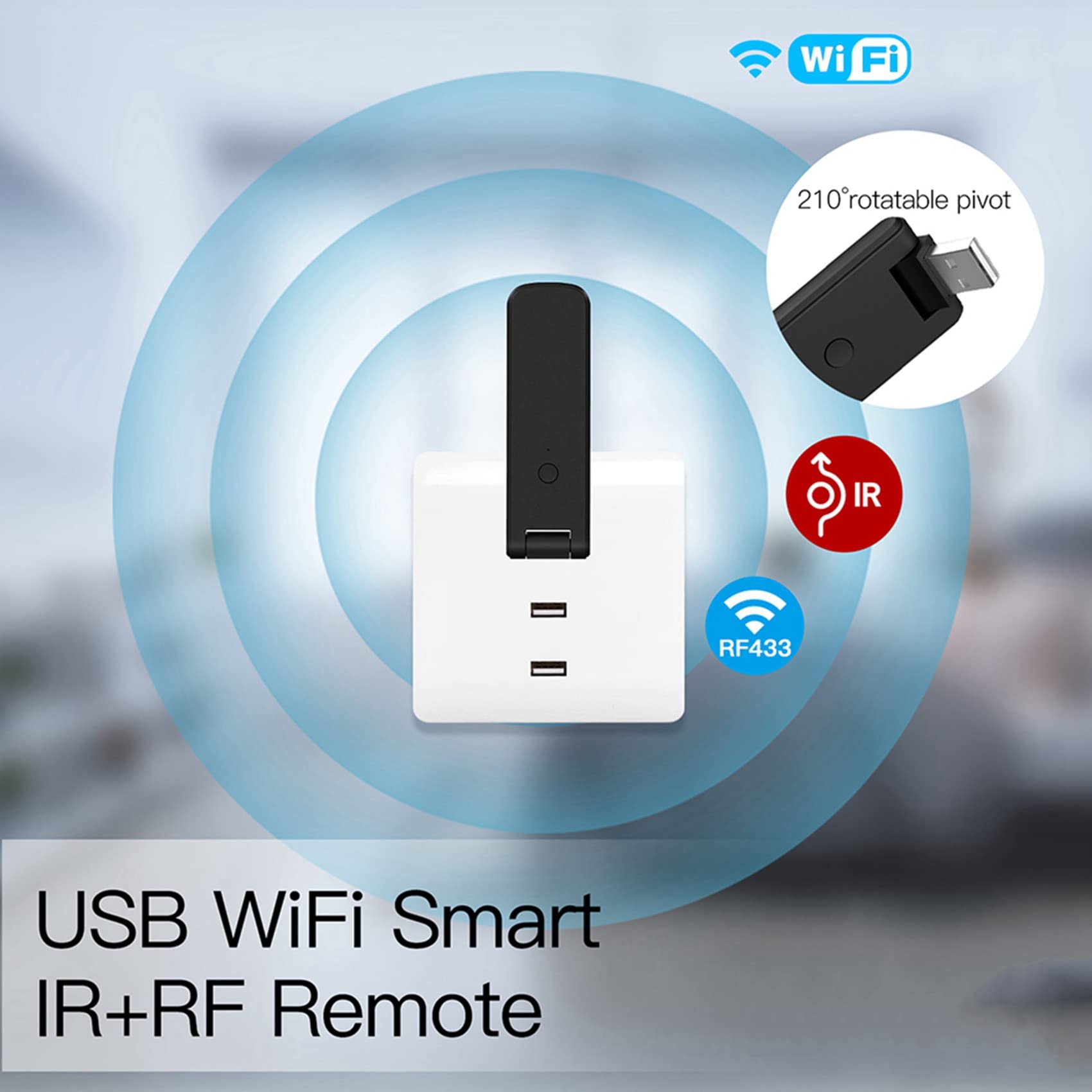 2X Tuya Smart IR Control Remoto WiFi USB Power Smart Home para Aire Acondicionado TV TV Soporte, Home