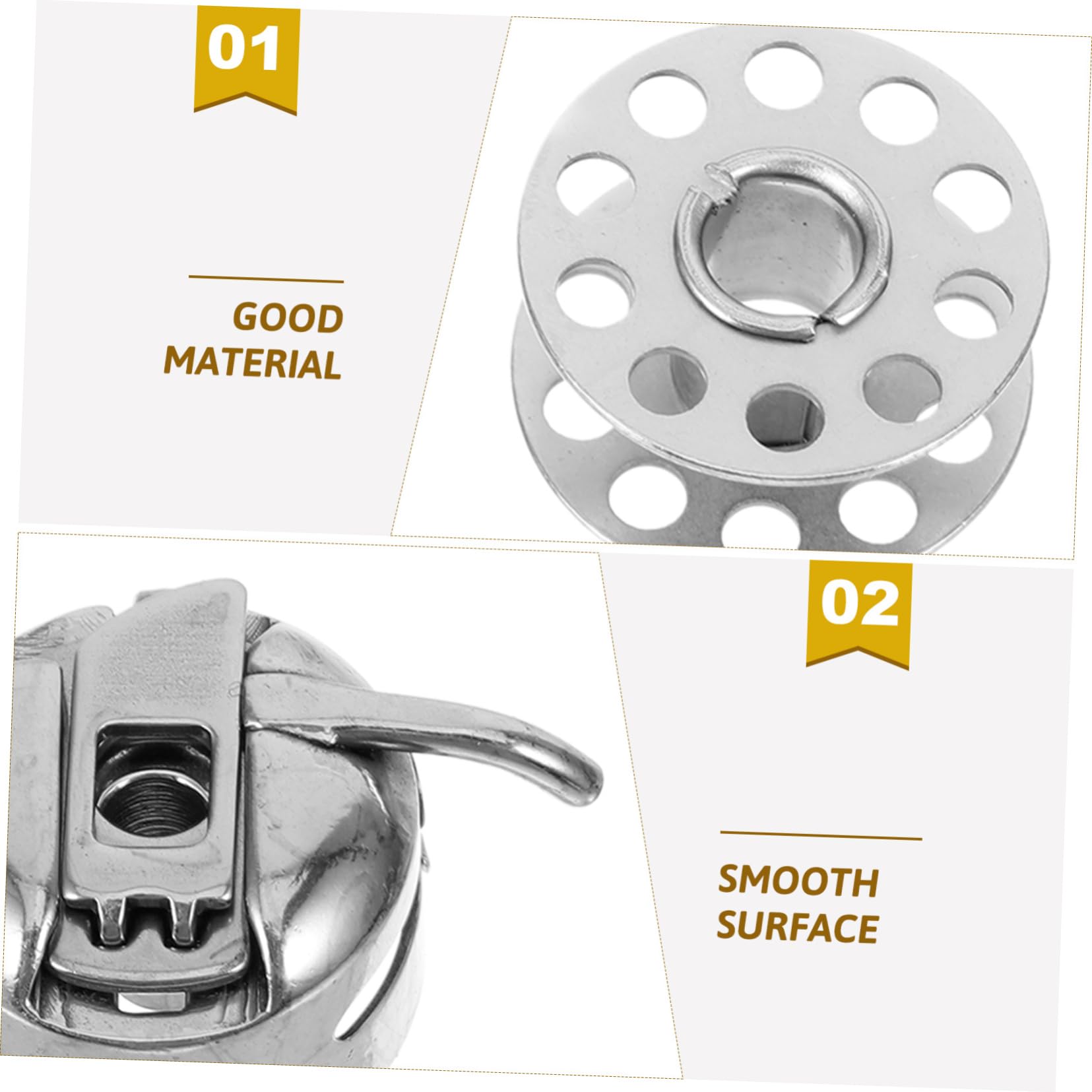 SHINEOFI 5sets Bobine Metalliche e Cassa per Macchina da Cucire Compatibile con La Maggior dei Modelli Accessori Professionali per Cucitura e Ricamo Pratici e Durevoli