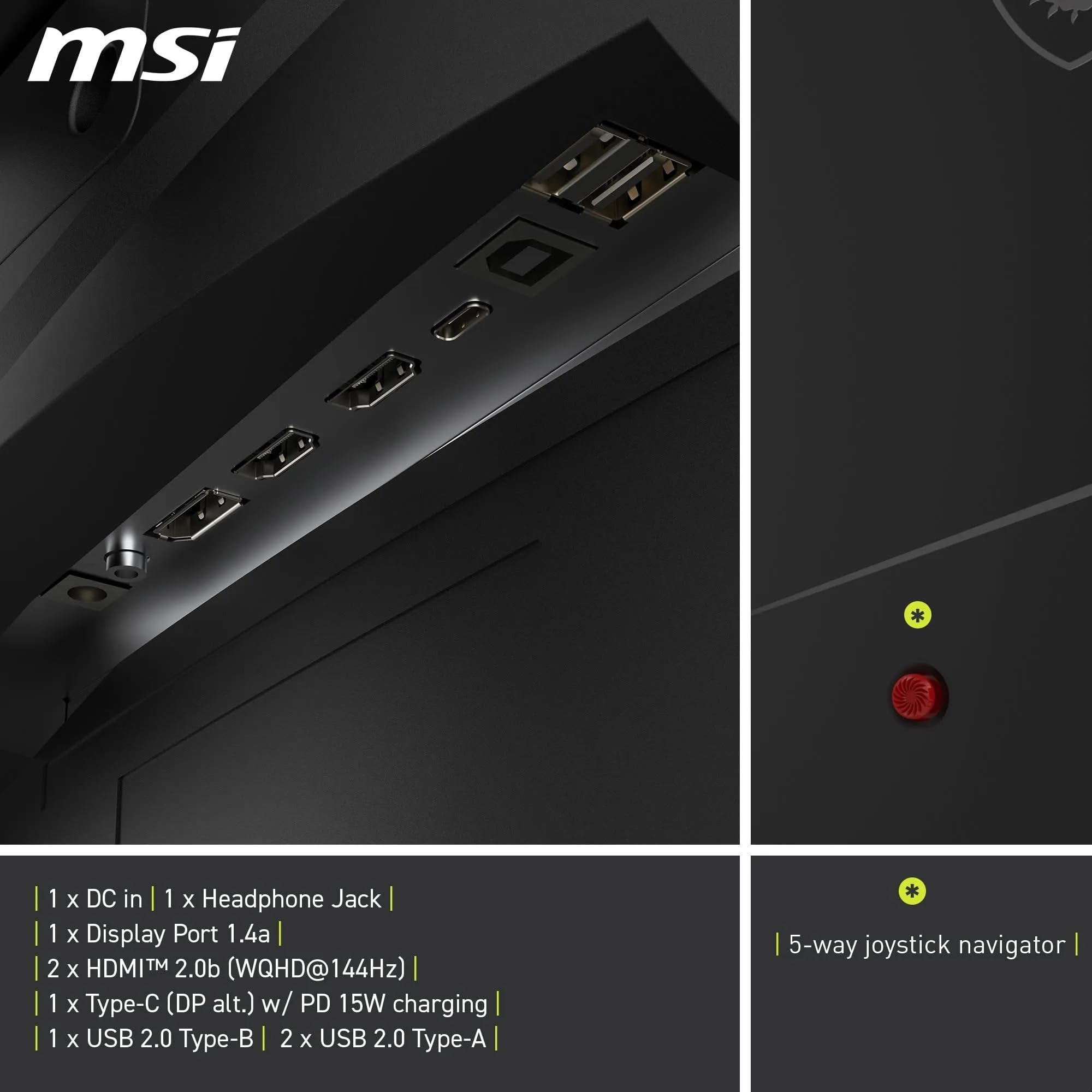 MSI mag 275CQRF QD E2 Monitor Curvo Gaming WQHD 27 Pulgadas, 1500R, 2560 x 1440 Rapid VA Panel, 180 Hz / 0.5ms (GtG, Min.), Sincronización adaptativa, DP 1.4a, HDMI 2.0b CEC