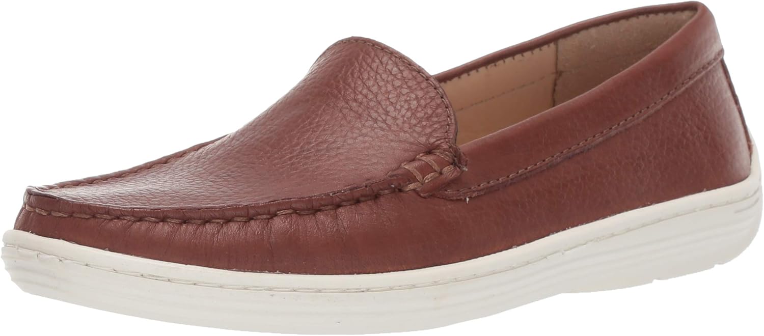 Marc Joseph New York Unisex-Child Leather Boys/Girls Casual Comfort Slip On Moccasin Venetian Loafer Driving Style, Caramel Grainy, 5.5 M US Little Kid