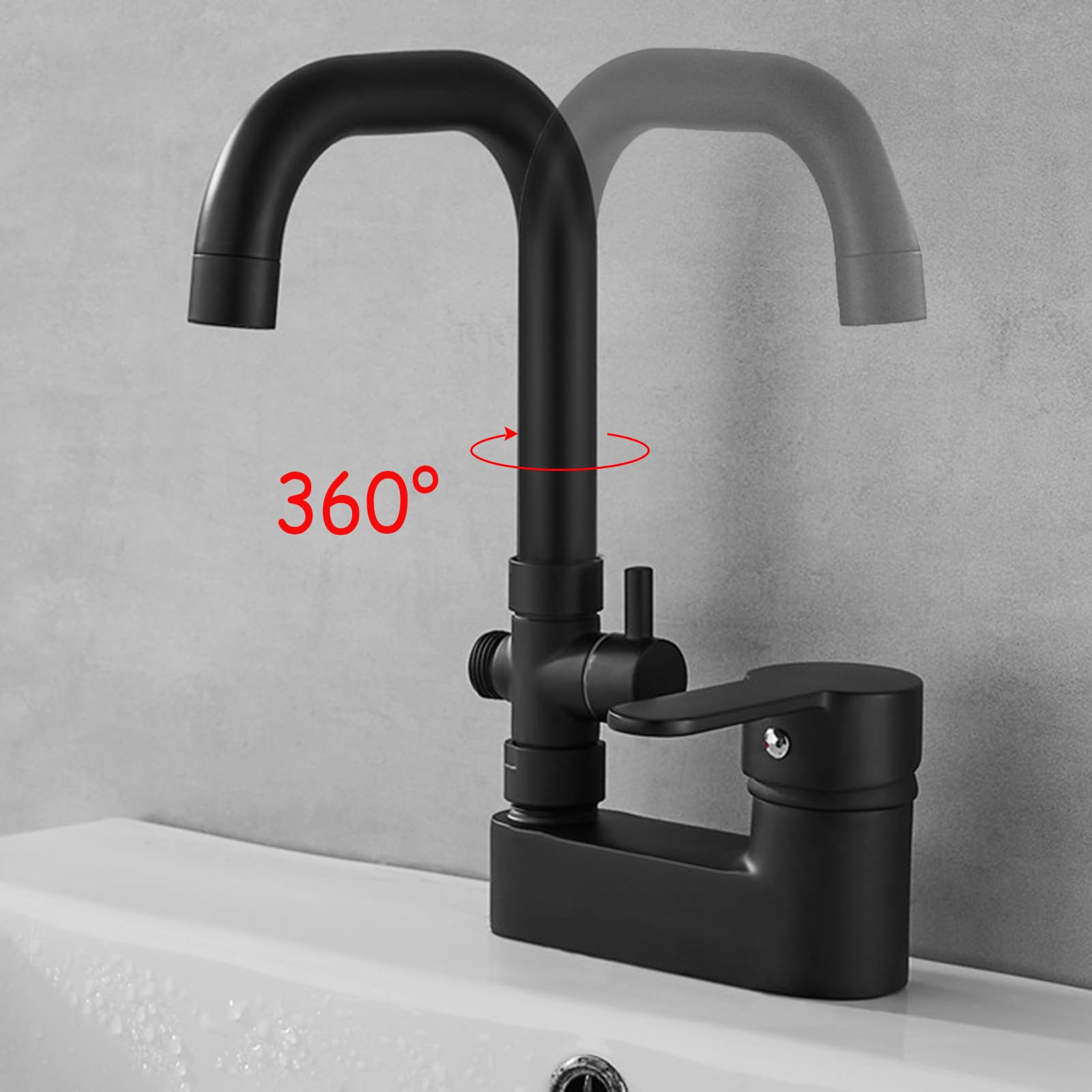 Grifo Baño con conector Manguera 1/2 Pulgada Grifo con Doble Salida De Agua para Lavadora Agua Fría Y Caliente Doble Orificio,Cromado