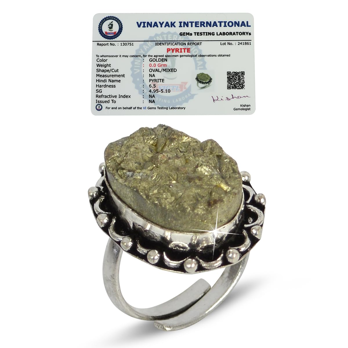 Certified AAA Pyrite Stone Ring Natural Pyrite Raw Rough Gemstone Adjustable Ring-image-44