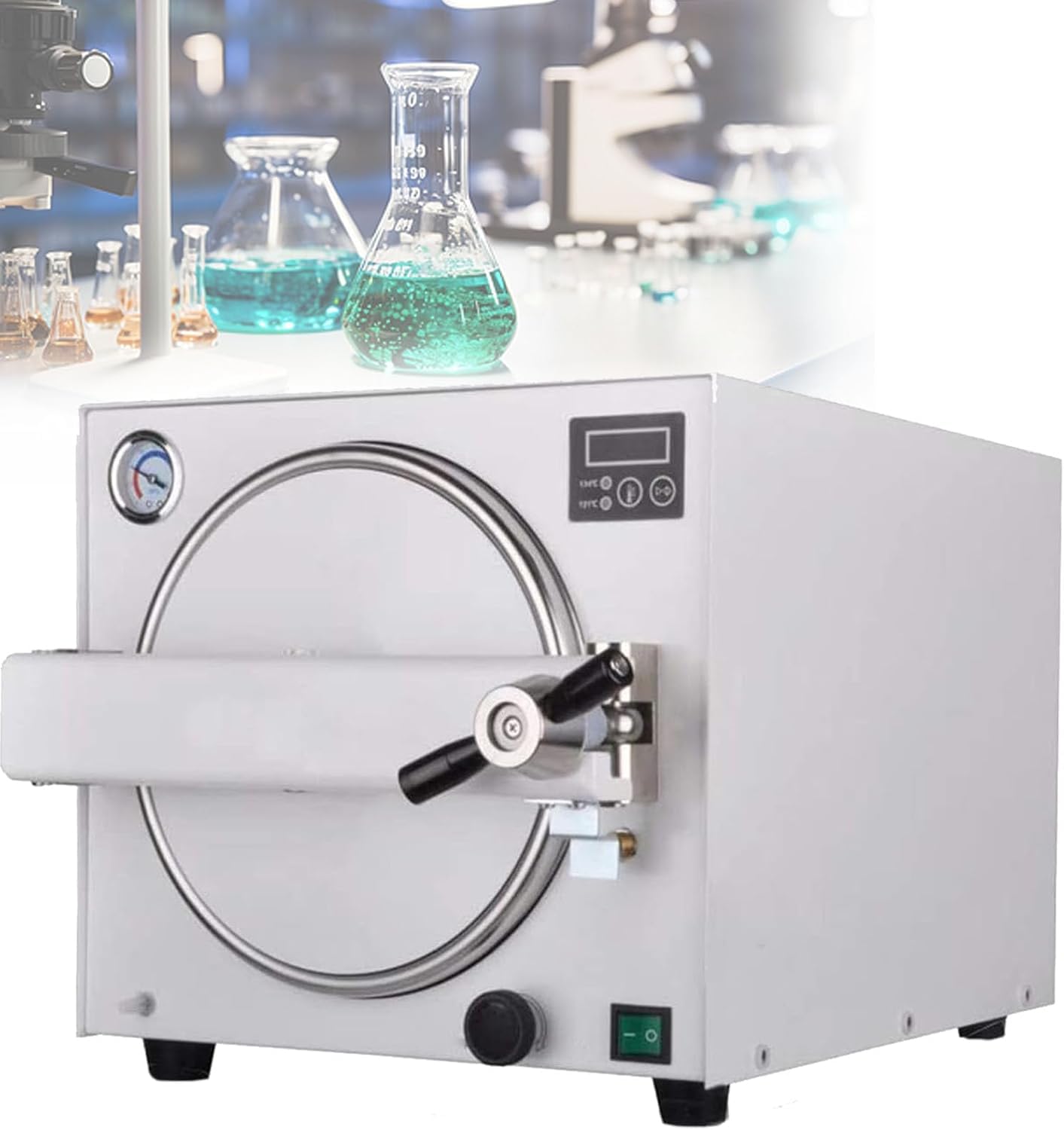Autoklav-Sterilisator, 18 l, Digitalanzeige, Edelstahl, Vakuum-Dampf-Laborausrüstung