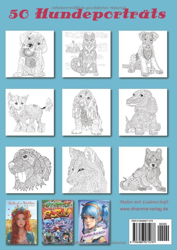 Mandala Malbuch Hunde: Verwandle 50 kreative Schwarz-Weiß-Illustrationen in farbige Kunstwerke und entdecke dabei die Vielfalt der Rassen I Ein Malerlebnis für Kinder ab 8 Jahren.