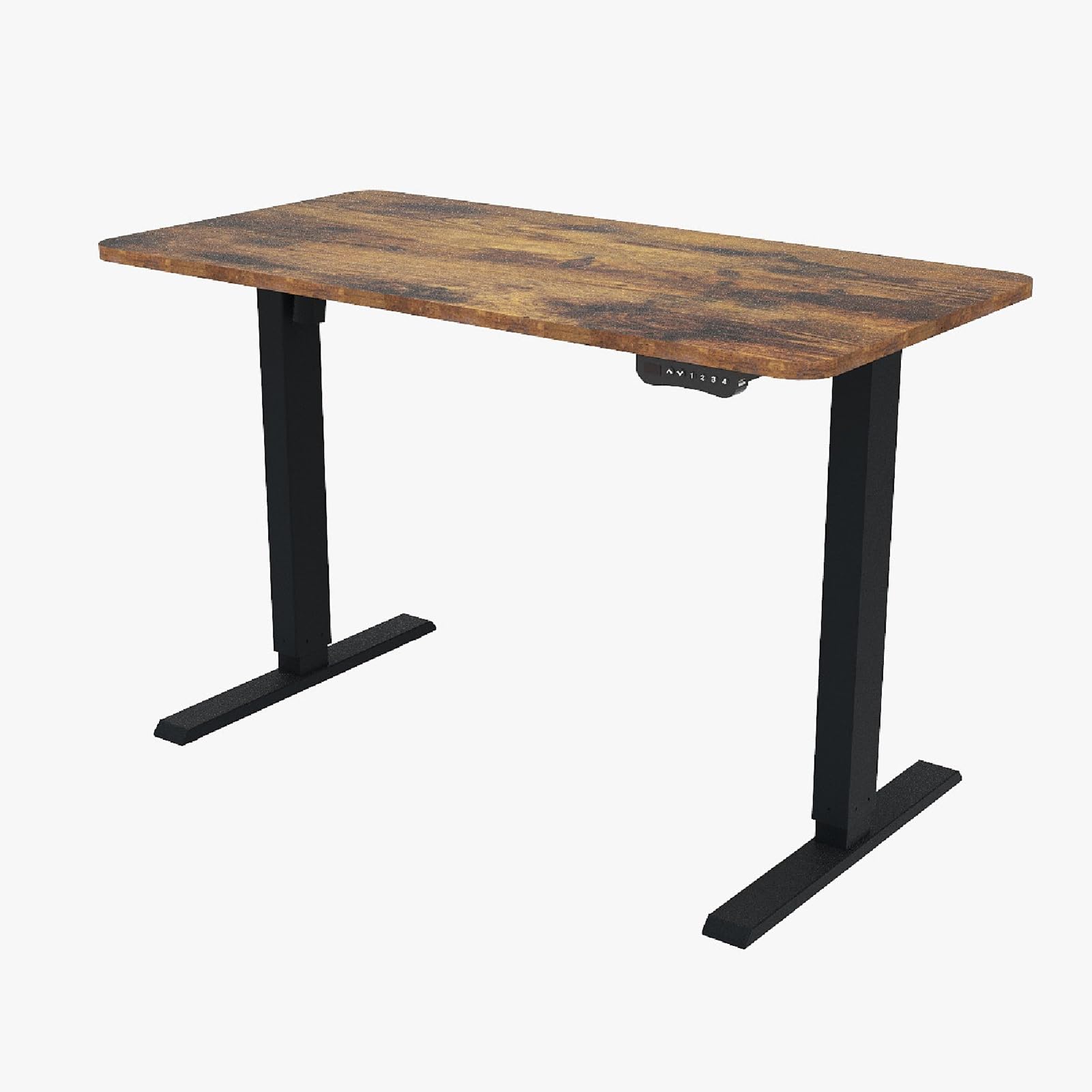 MYUYEE Standing Desk, 55X24In,140/120X65Cm Intelligent Rising Desk Computer Workstation For Sturdy Writing (Brown)