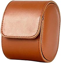 Kienlix Premium Leather Watch Case, Brown, Magnetic Closure, Watch Storage Box (Brown, 1 Slot)