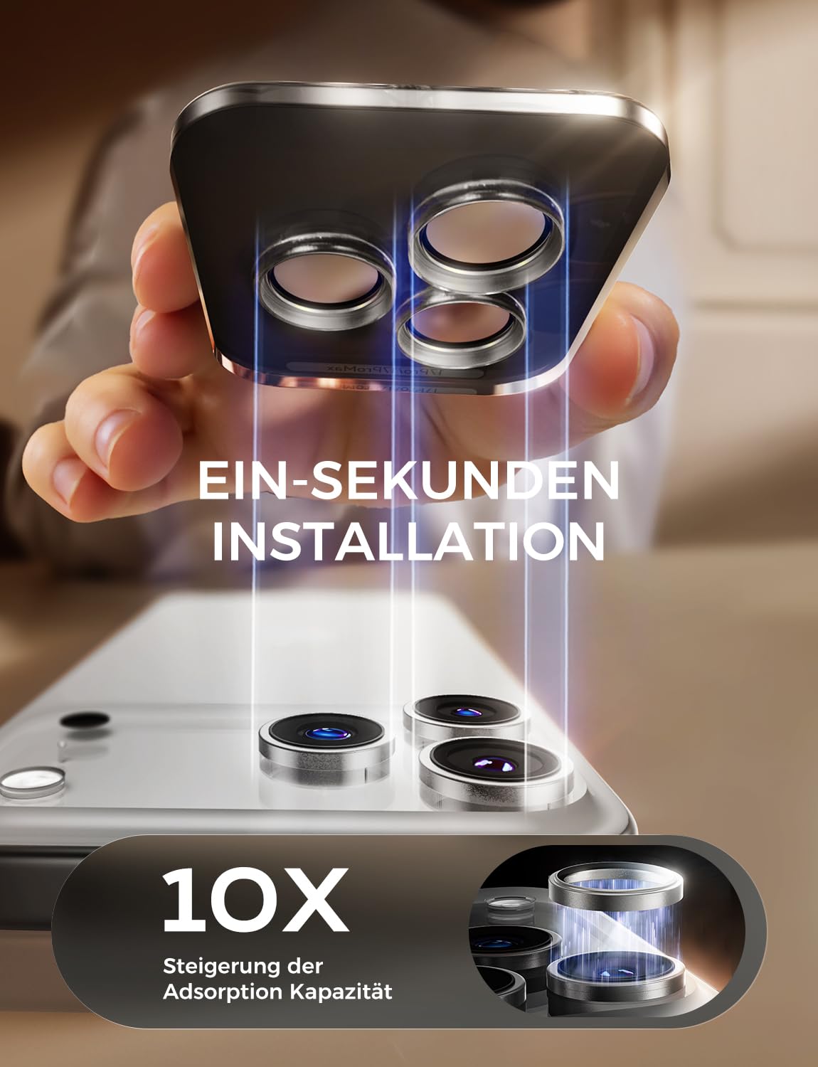 MAGIC JOHN Per iPhone 16 per aggiornamento pellicola protettiva (6,1 pollici), angolo di protezione a 25 gradi, semplice, facile installazione, strumento di fissaggio, compatibile con la custodia, 2