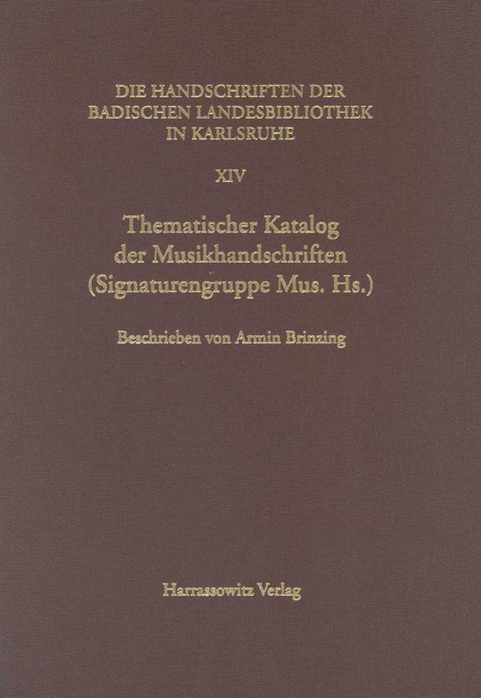 Thematischer Katalog Der Musikhandschriften Der