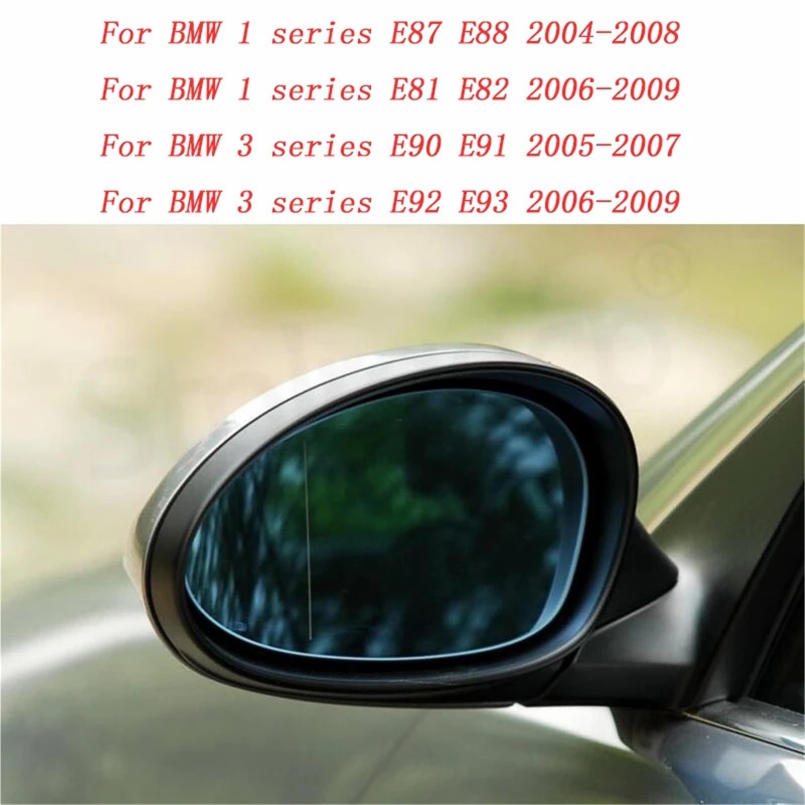 Folia ochronna na lusterka wsteczne Osłona lusterka bocznego, osłona lusterka bocznego pasująca do samochodów BMW E90 E91 2005-2011 E92 E93 2006-2013 E81 E82 E88 E87 E88.(Old 2)