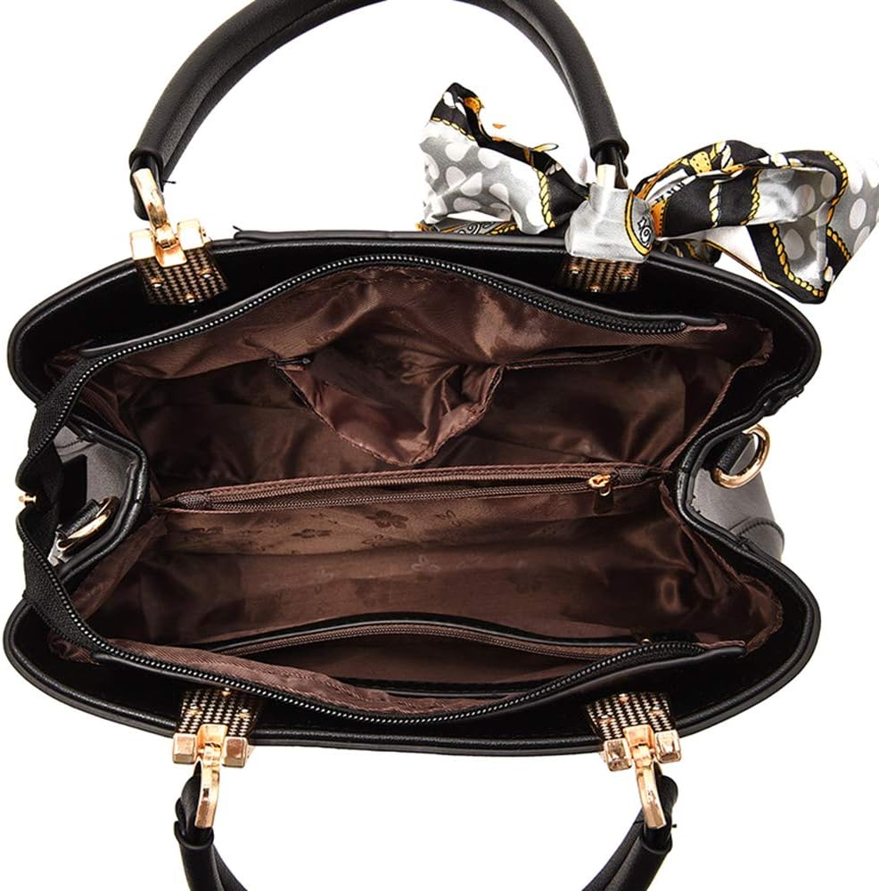 Mn&Sue Ladies Top Handle Satchel 3D Flower Women Elegant Handbags Pu Leather Crossbody Tote Purse - Image 4