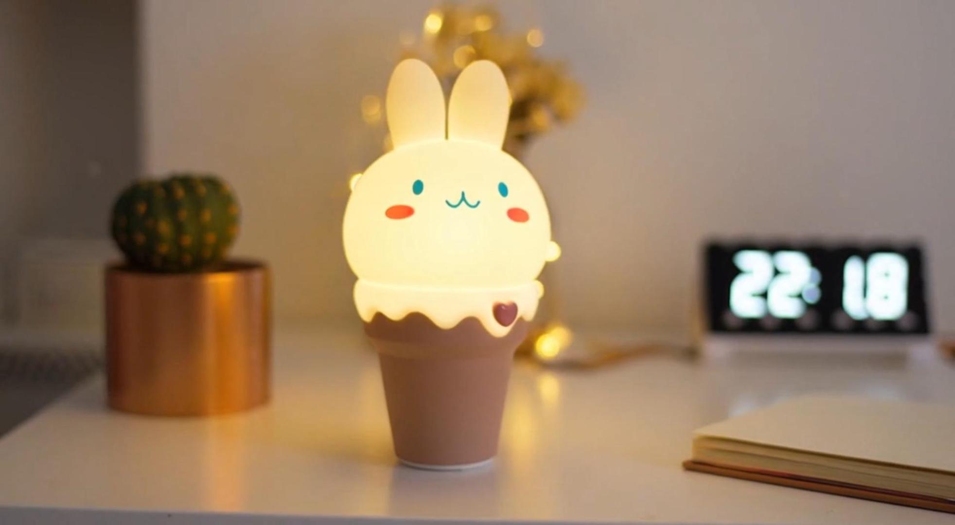 Lámpara de mesa LOHAS Bunny Ice Cream Kawaii con 7 colores miniatura 7