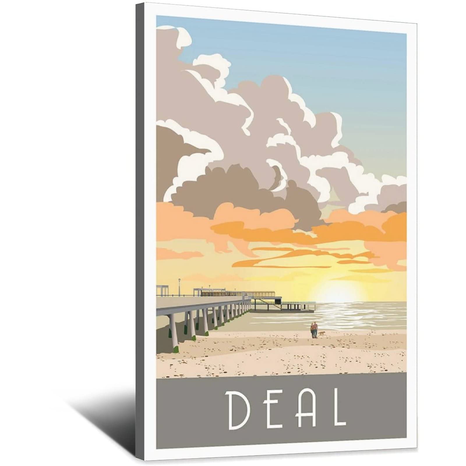 Póster decorativo de viaje de Kent de la salida del sol de la vendimia de la salida del sol cartel de la lona del dormitorio moderno del arte del cartel de la pintura de