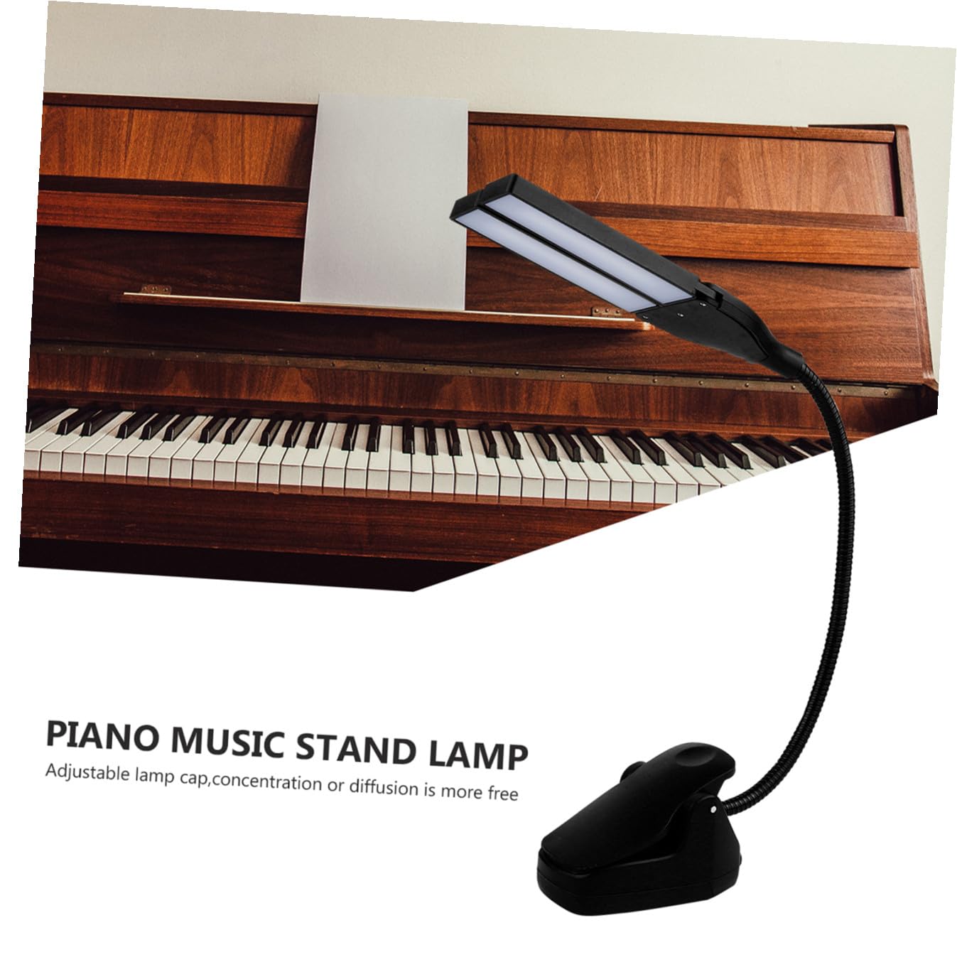 Mikikit Lampe Pupitre Led Pour Piano à Queue Lampe De Lecture Usb Réglable à Clipser Avec Tête Pivotante Niveaux De Luminosité Adaptée Pour Partitions Et Musique